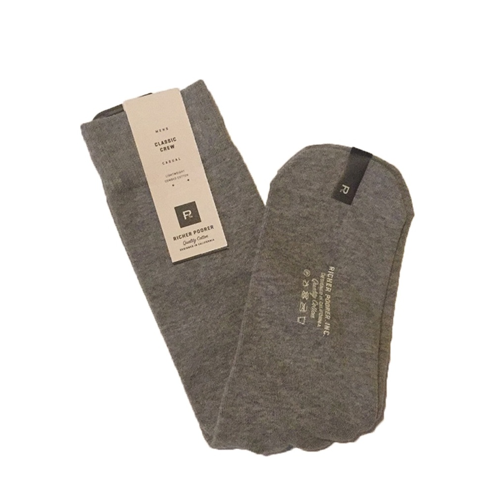 Richer Poorer Men’s Socks Classic Crew Casual Gray